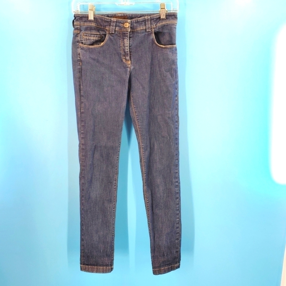 Peserico sign low waist dark wash skinny jeans